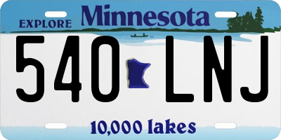 MN license plate 540LNJ