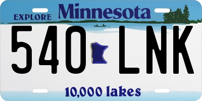 MN license plate 540LNK