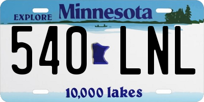 MN license plate 540LNL