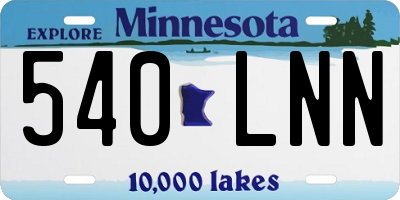 MN license plate 540LNN