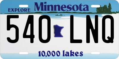 MN license plate 540LNQ