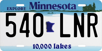 MN license plate 540LNR