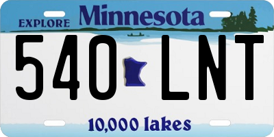 MN license plate 540LNT