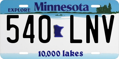 MN license plate 540LNV