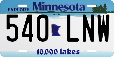 MN license plate 540LNW