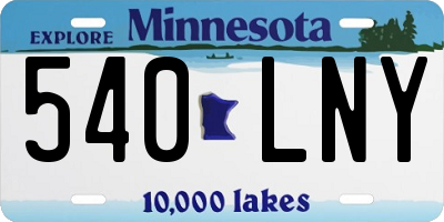 MN license plate 540LNY
