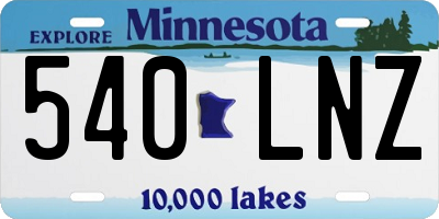 MN license plate 540LNZ