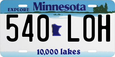 MN license plate 540LOH