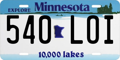 MN license plate 540LOI