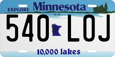 MN license plate 540LOJ
