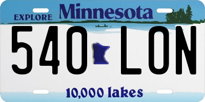 MN license plate 540LON