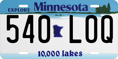 MN license plate 540LOQ
