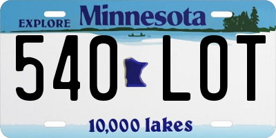 MN license plate 540LOT