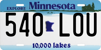 MN license plate 540LOU