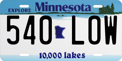 MN license plate 540LOW