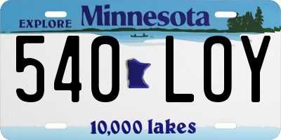 MN license plate 540LOY