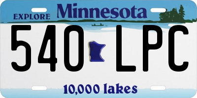 MN license plate 540LPC