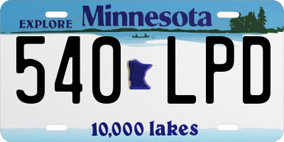 MN license plate 540LPD