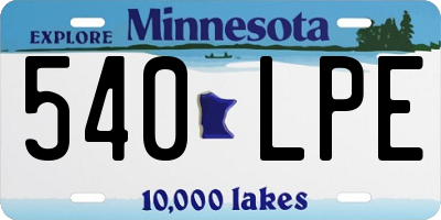 MN license plate 540LPE