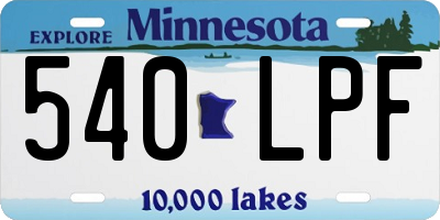 MN license plate 540LPF