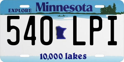 MN license plate 540LPI