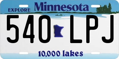 MN license plate 540LPJ