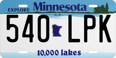 MN license plate 540LPK