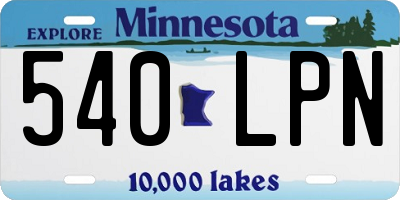 MN license plate 540LPN