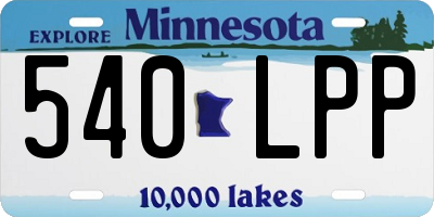 MN license plate 540LPP