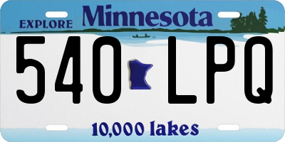 MN license plate 540LPQ