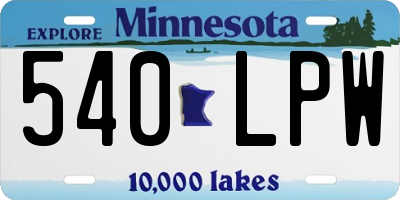 MN license plate 540LPW