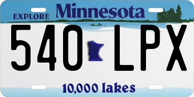 MN license plate 540LPX