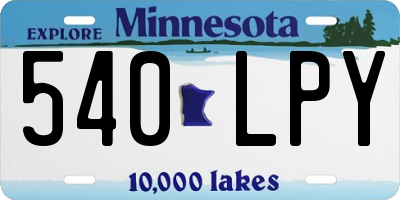 MN license plate 540LPY