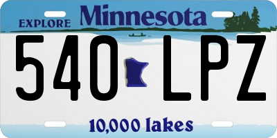 MN license plate 540LPZ