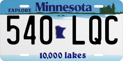 MN license plate 540LQC