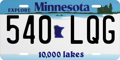 MN license plate 540LQG