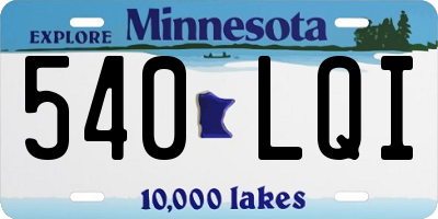 MN license plate 540LQI