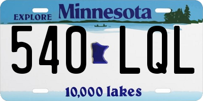 MN license plate 540LQL
