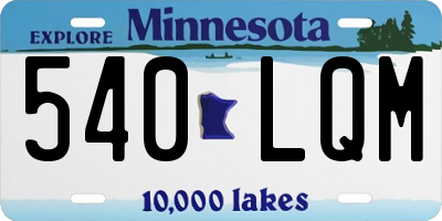 MN license plate 540LQM