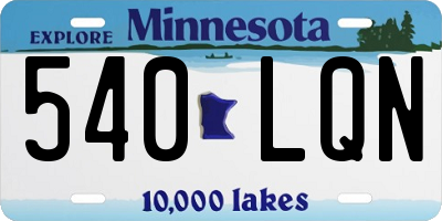 MN license plate 540LQN