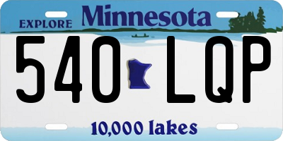 MN license plate 540LQP