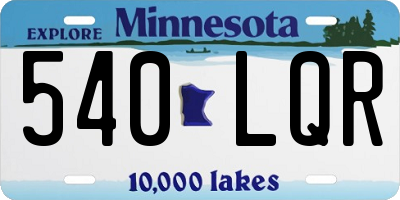 MN license plate 540LQR