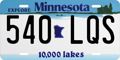 MN license plate 540LQS