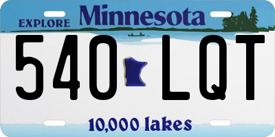 MN license plate 540LQT