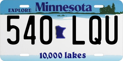 MN license plate 540LQU