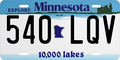 MN license plate 540LQV