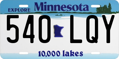 MN license plate 540LQY