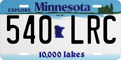 MN license plate 540LRC
