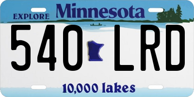 MN license plate 540LRD