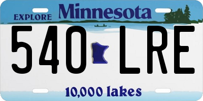MN license plate 540LRE
